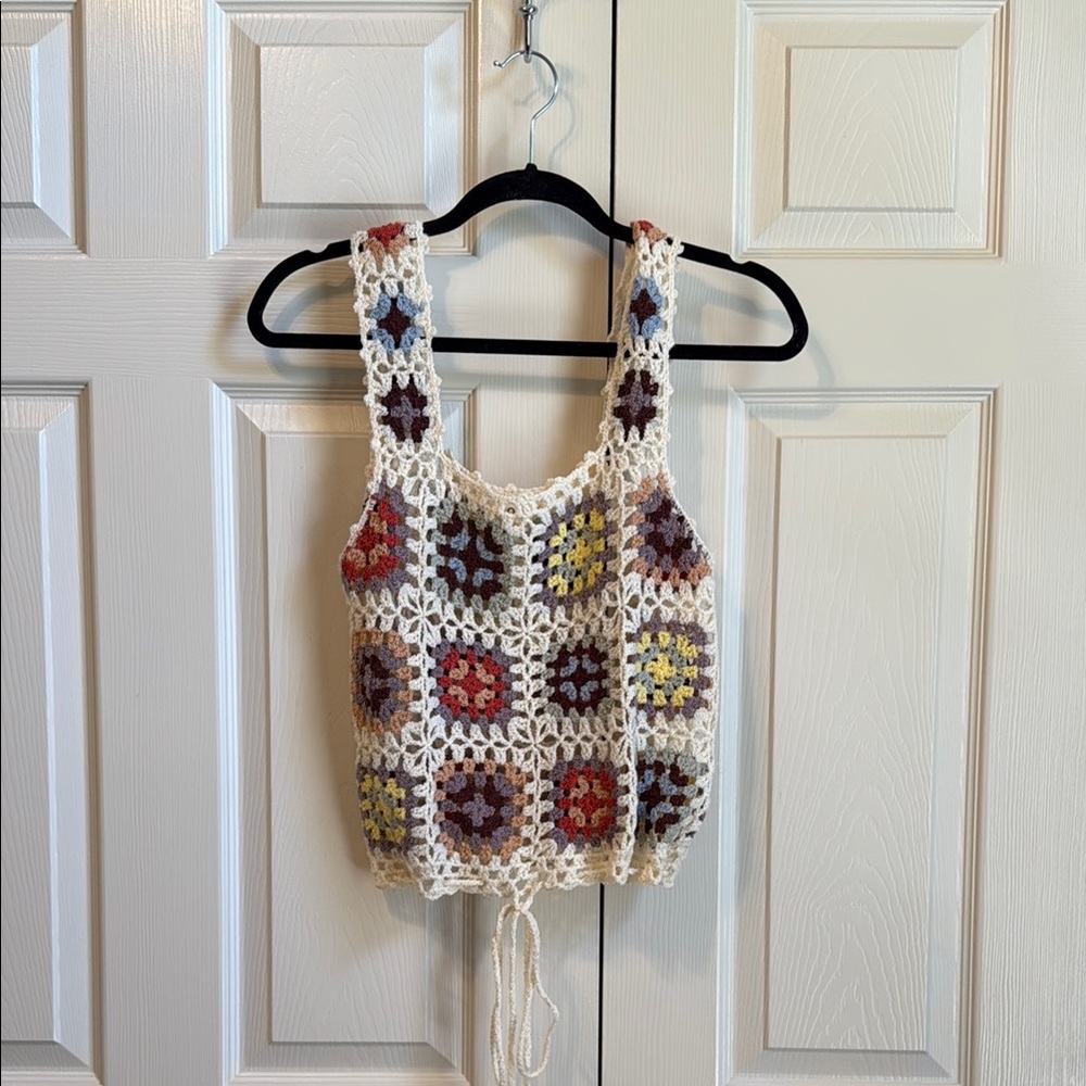 POL Multicolor Crochet Tank Top